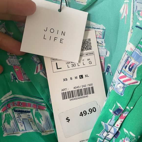 Zara Print Crop Top - Women’s Large NWT - Picture 2 of 5